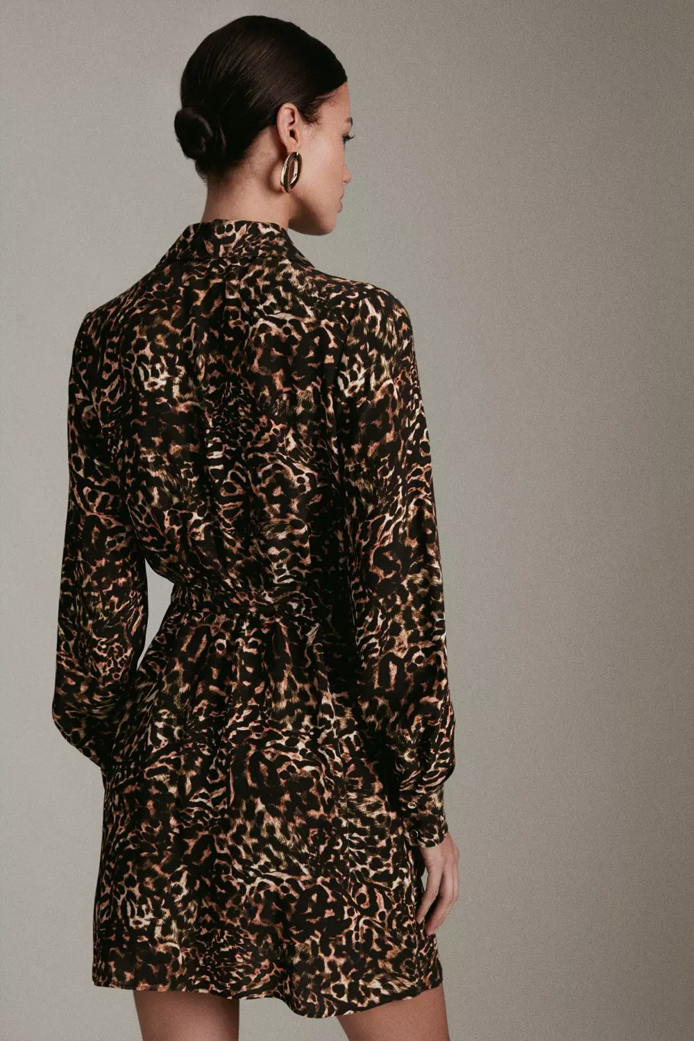 Karen millen leopard print cheap shirt dress