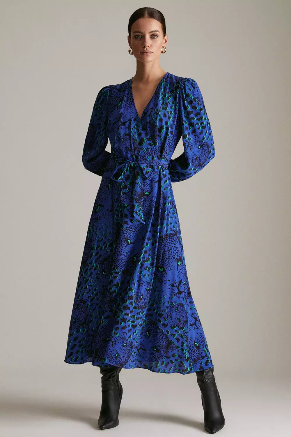 Karen millen shop blue wrap dress