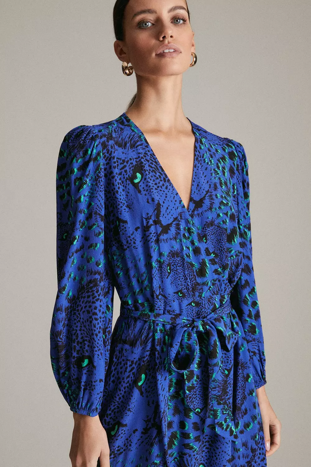 Karen millen shop blue wrap dress