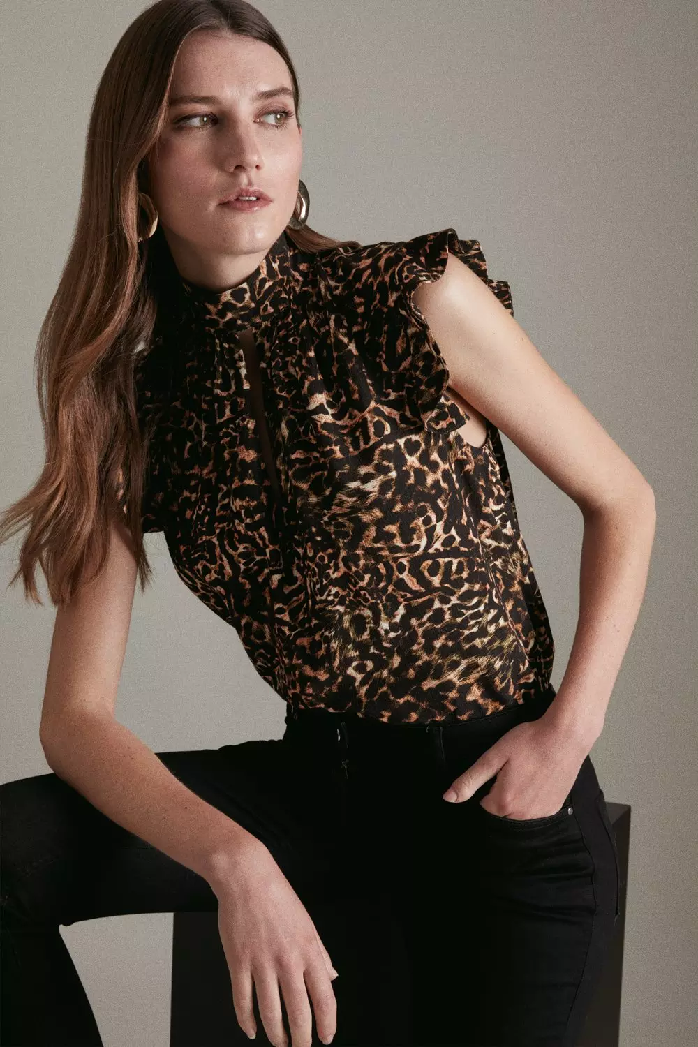 Karen millen clearance leopard print jumper