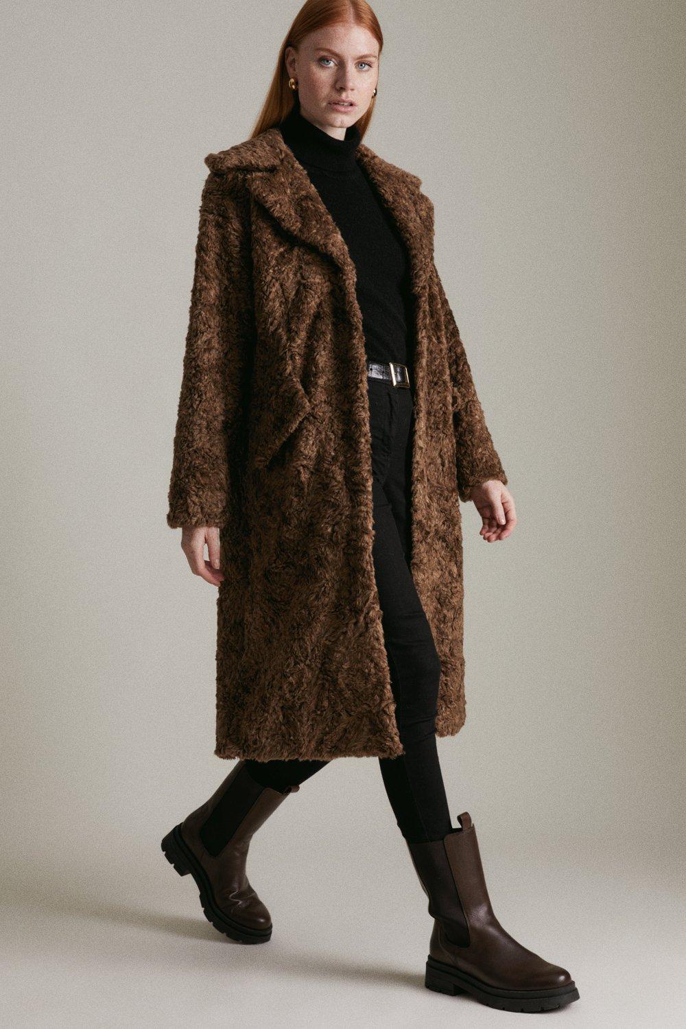 Karen millen outlet faux fur coat