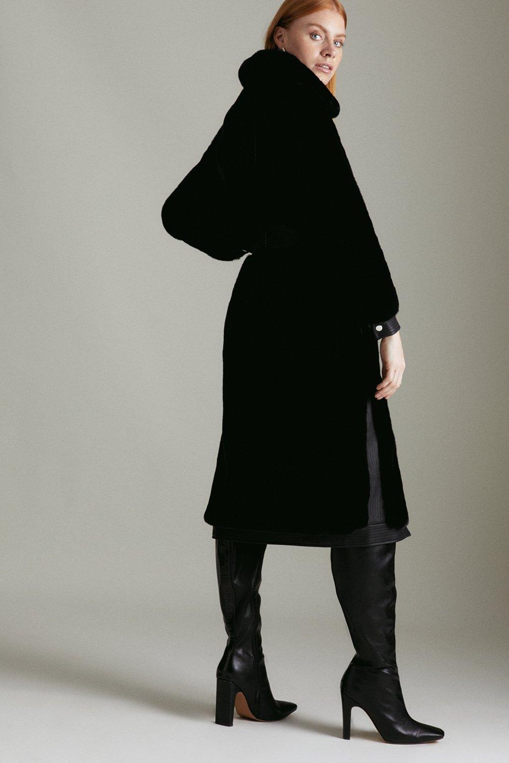 long black coat belted