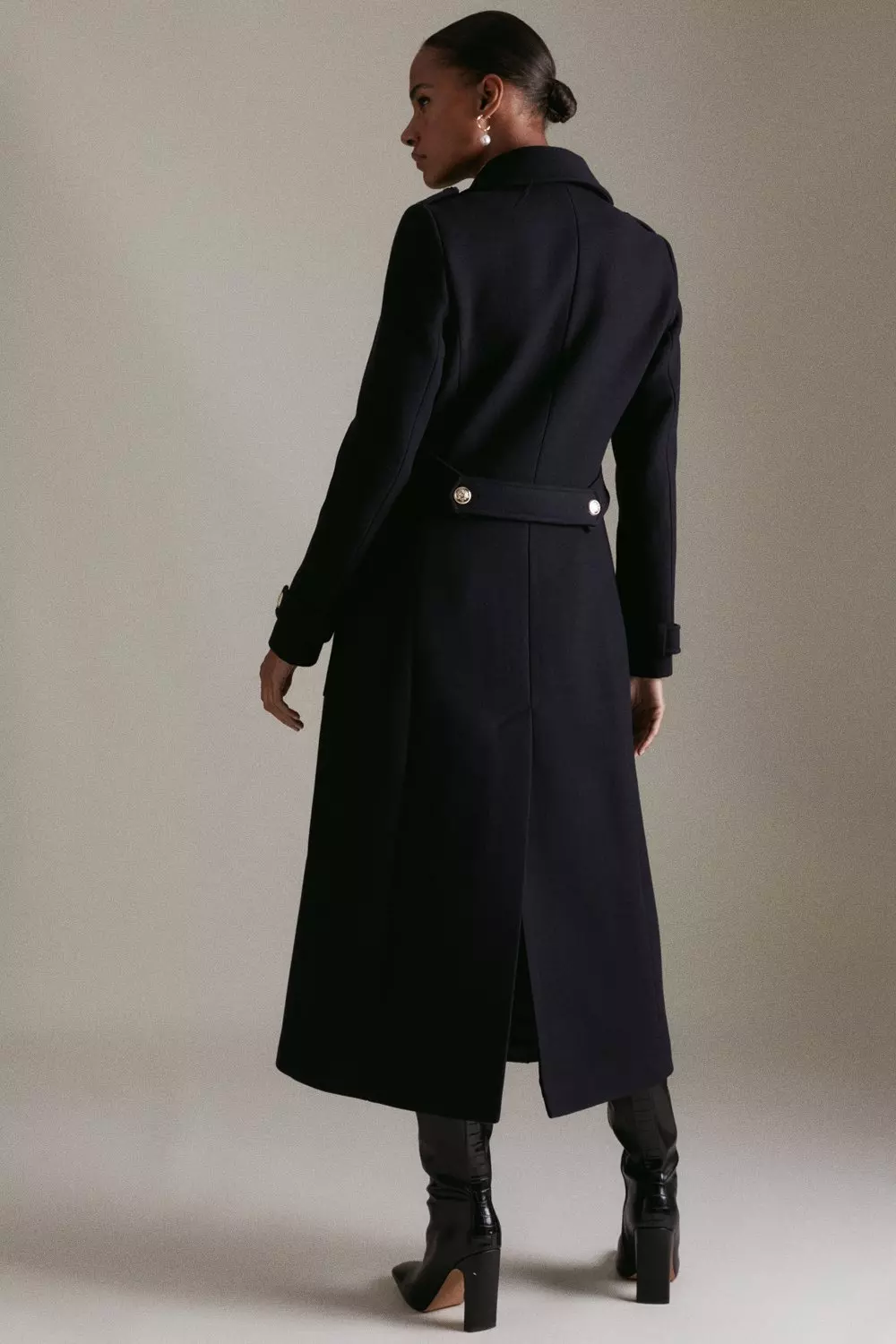 Karen millen navy outlet military coat