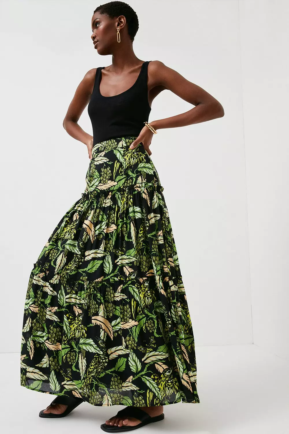 Viscose floral 2025 maxi skirt