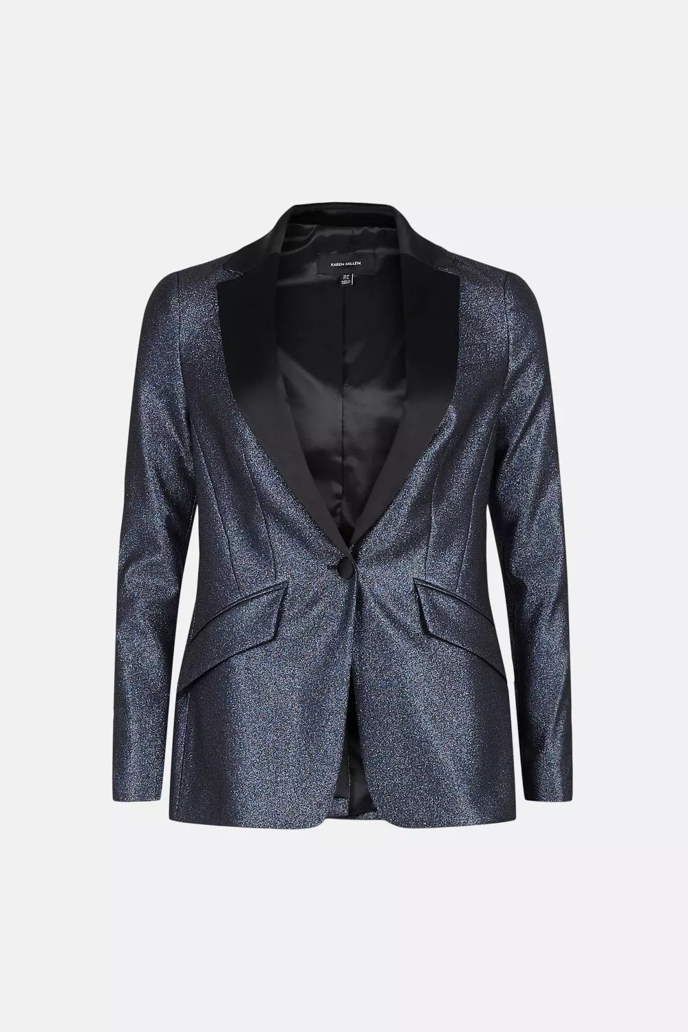Stretch Metallic Jacquard Tailored Jacket
