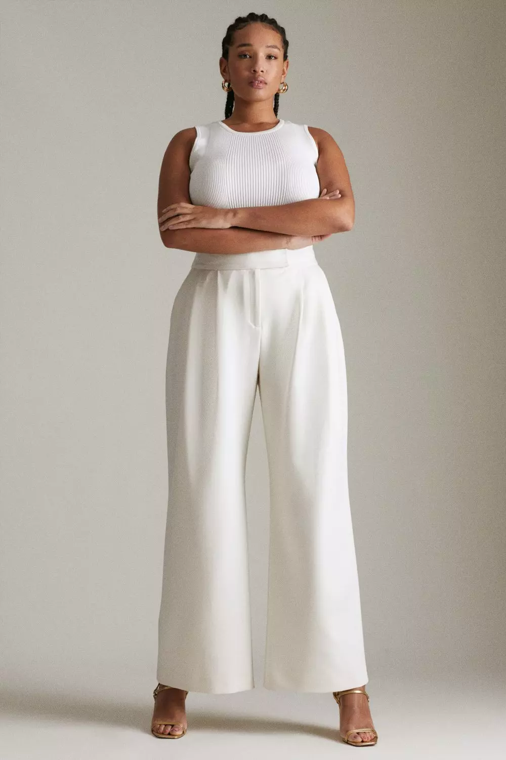 Stretch Wide Leg Trousers