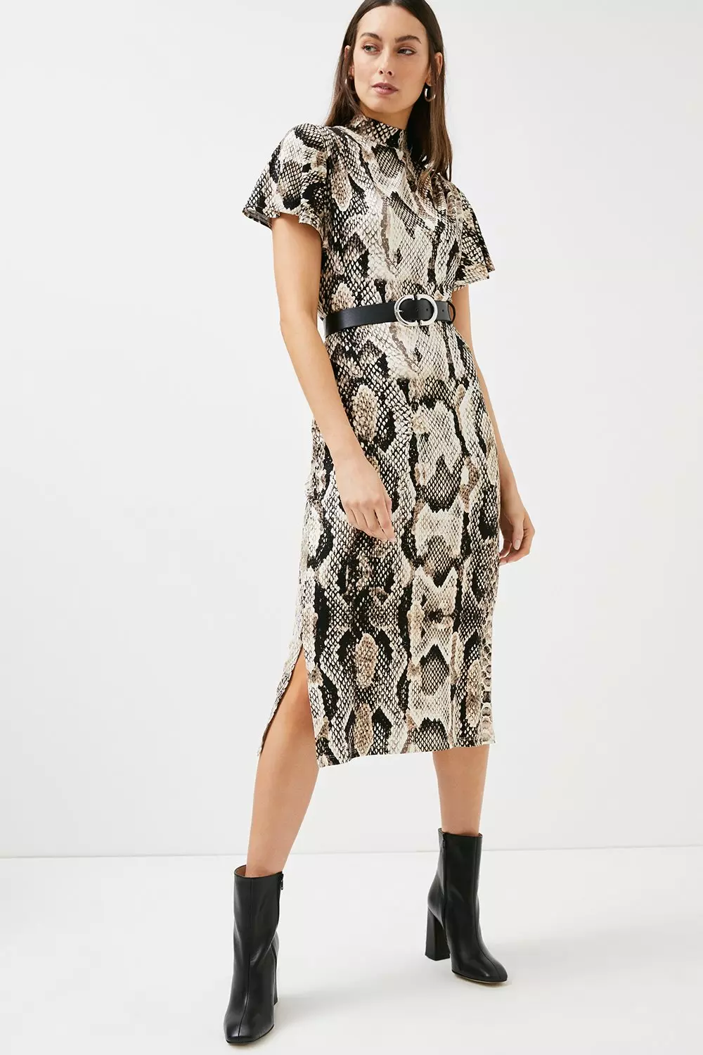 Karen millen snake print best sale wrap dress