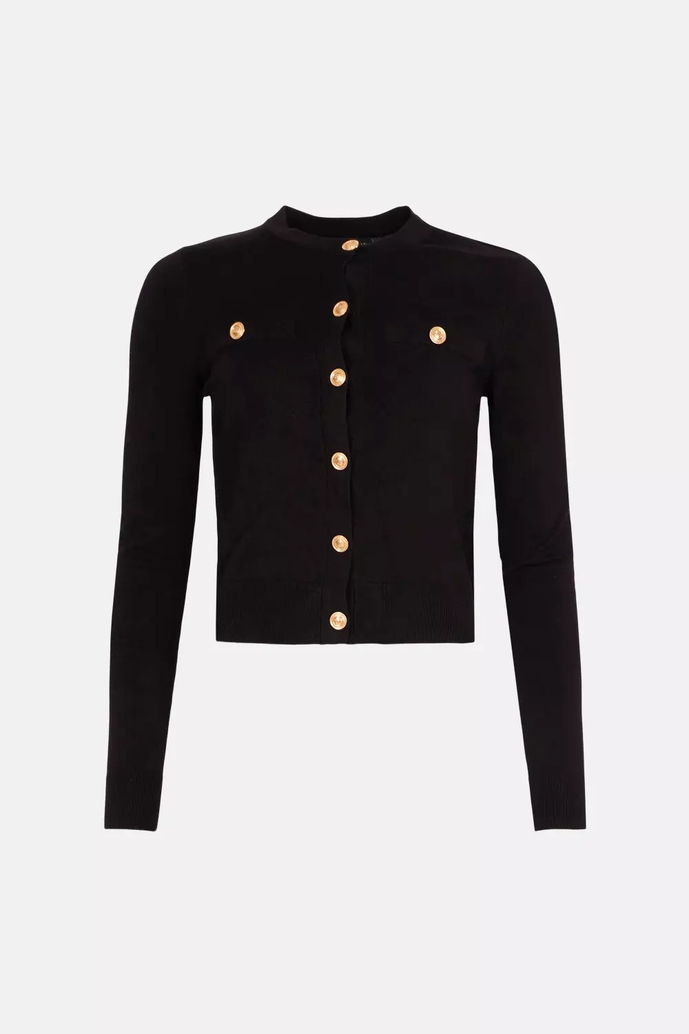 Viscose Blend Contrast Trim Knitted Cardigan | Karen Millen