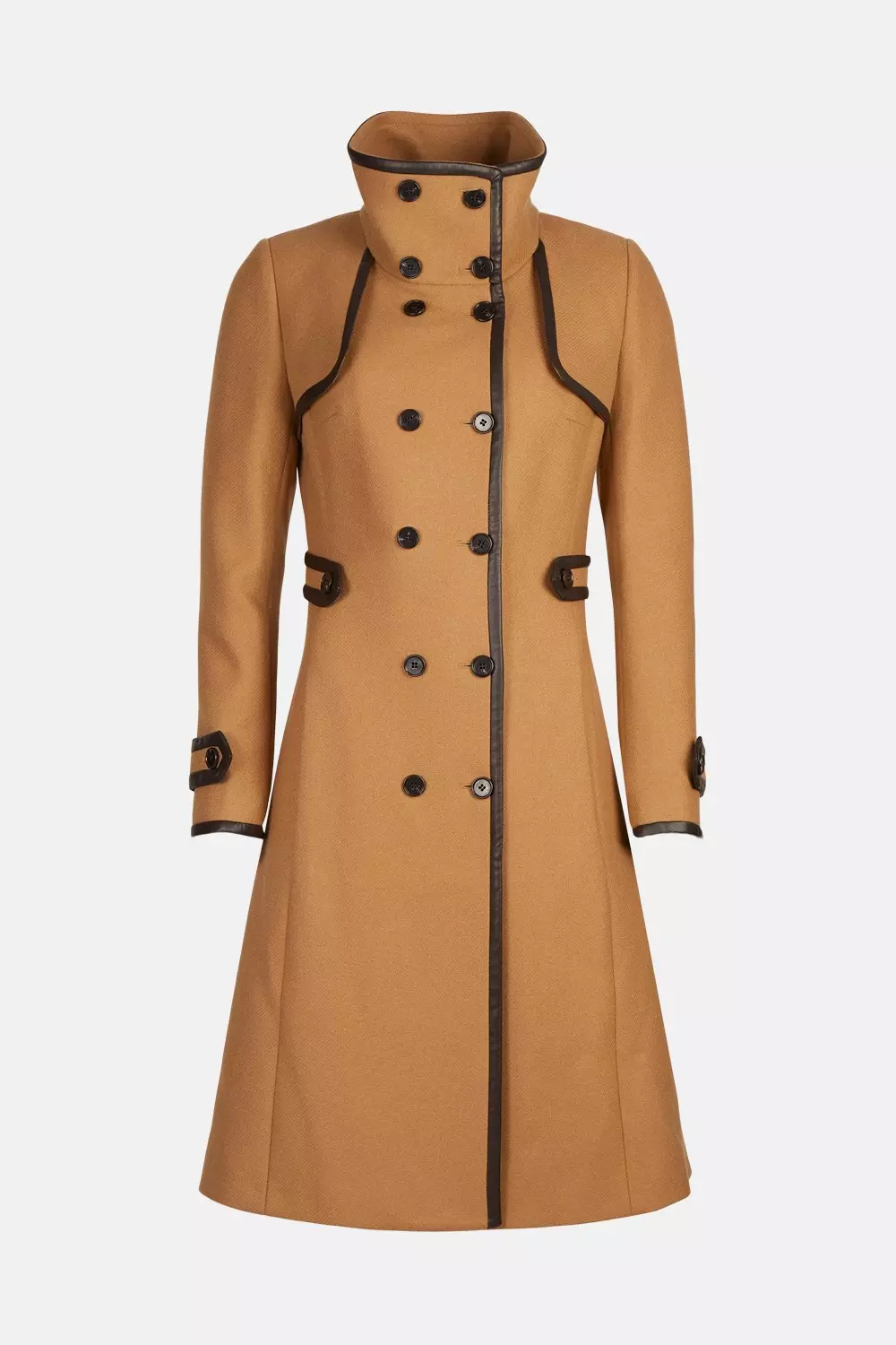 Camel coat best sale funnel neck