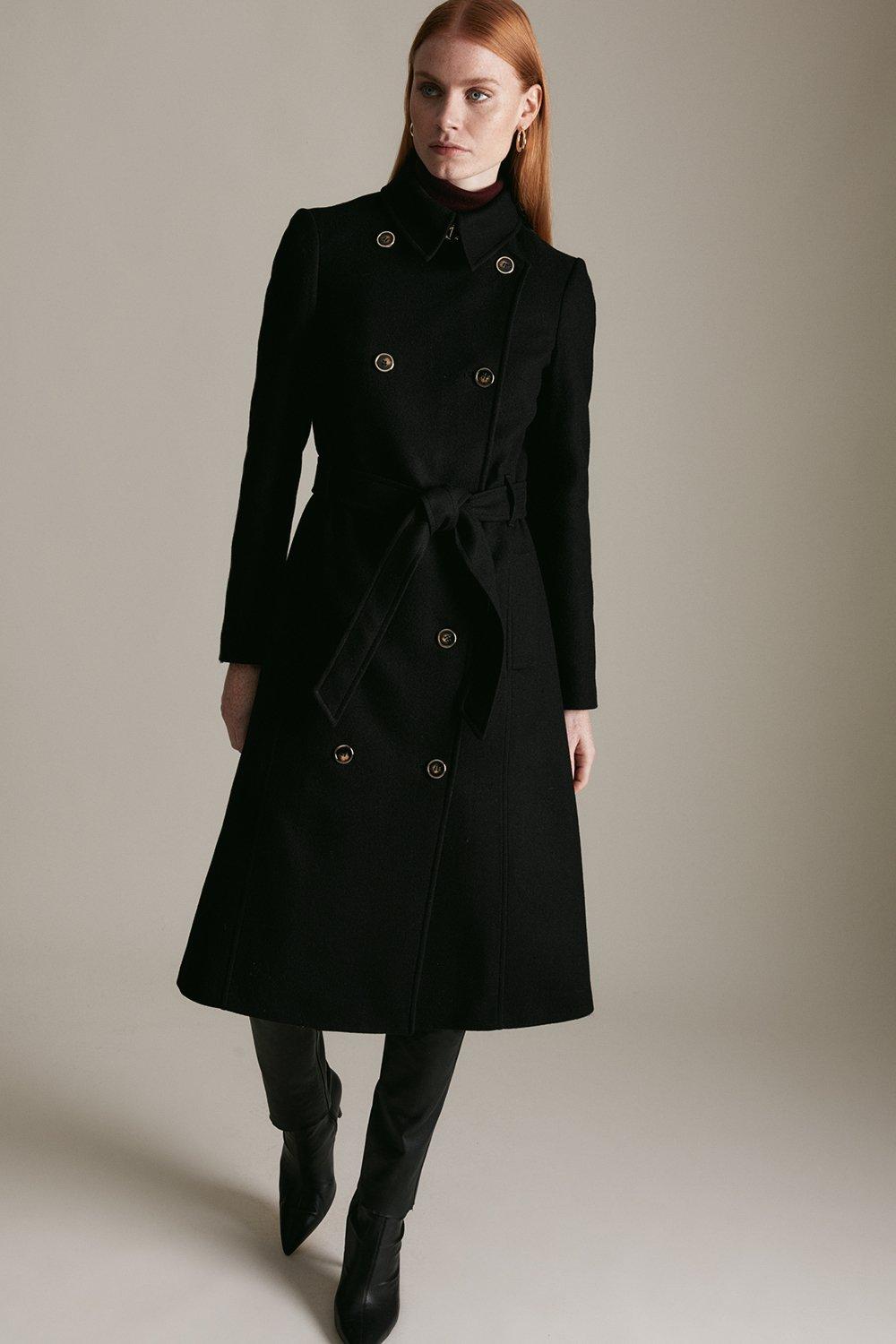 Belted Wool Trench Coat