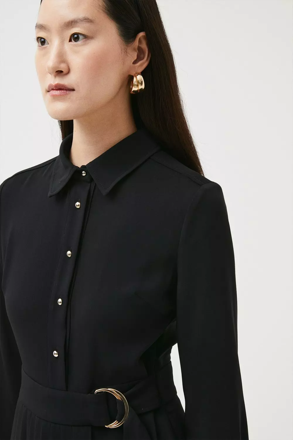 Topshop pleated midi shirt hot sale dress