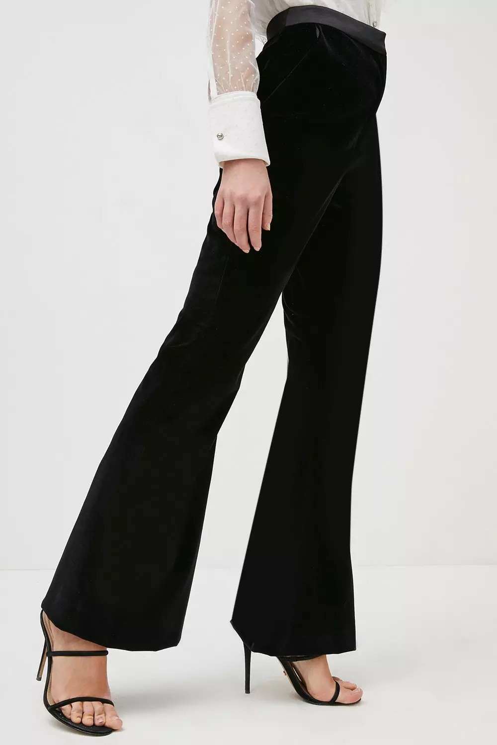 Herringbone Printed Stretch Velvet Pants, $351