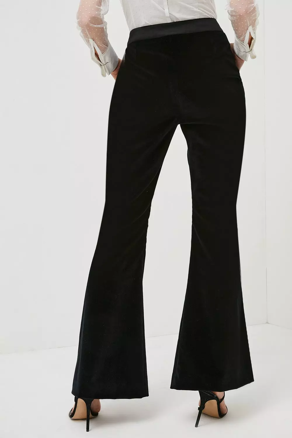 Italian Stretch Velvet Flare Pants