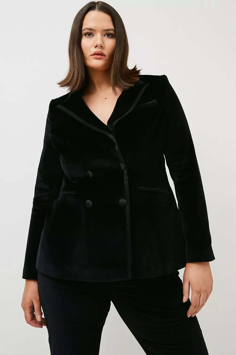 Plus size velvet on sale coat