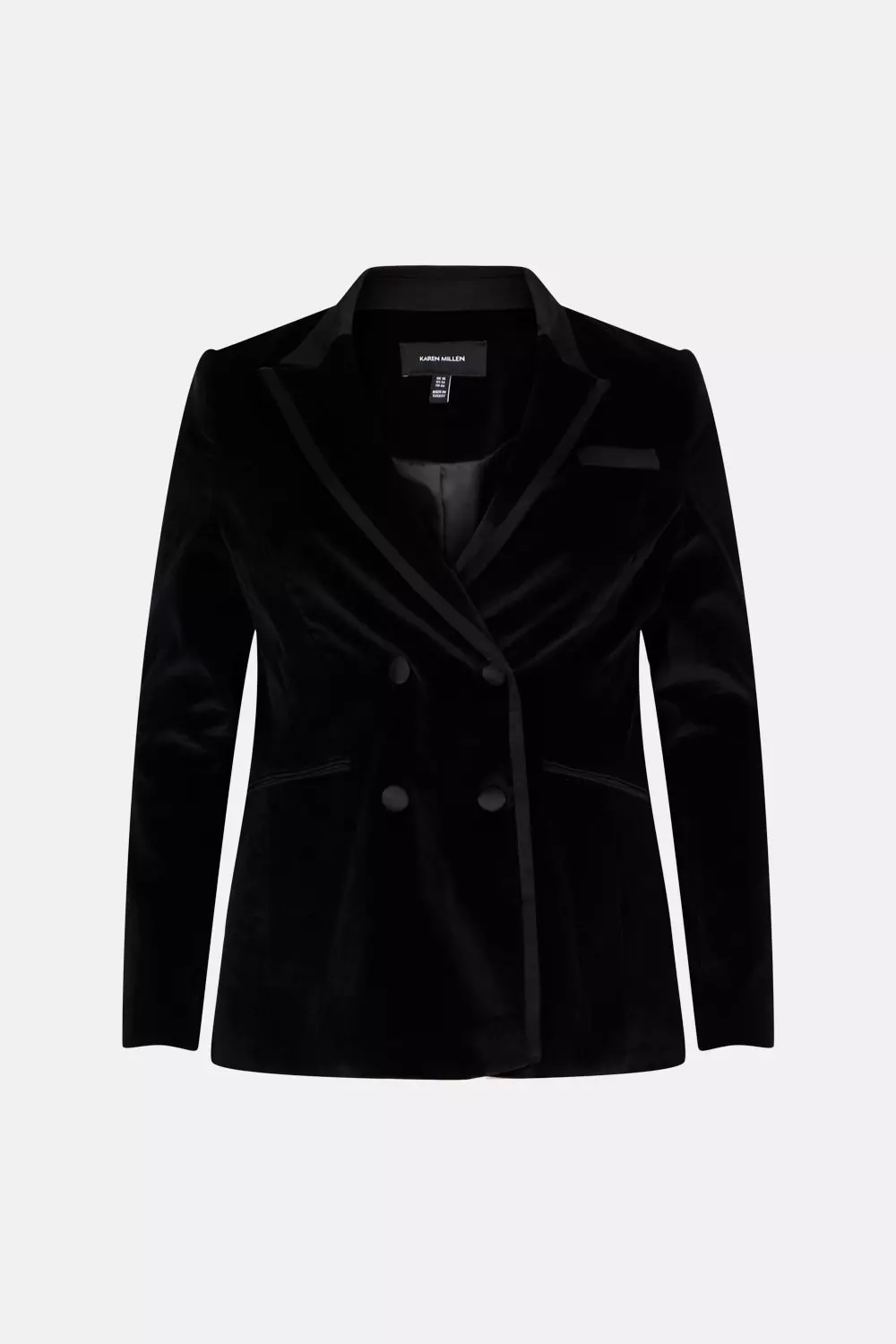 Plus Size Italian Stretch Velvet Blazer Jacket | Karen Millen