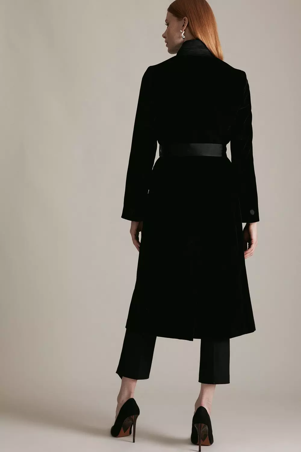 Karen millen hotsell black wool coat