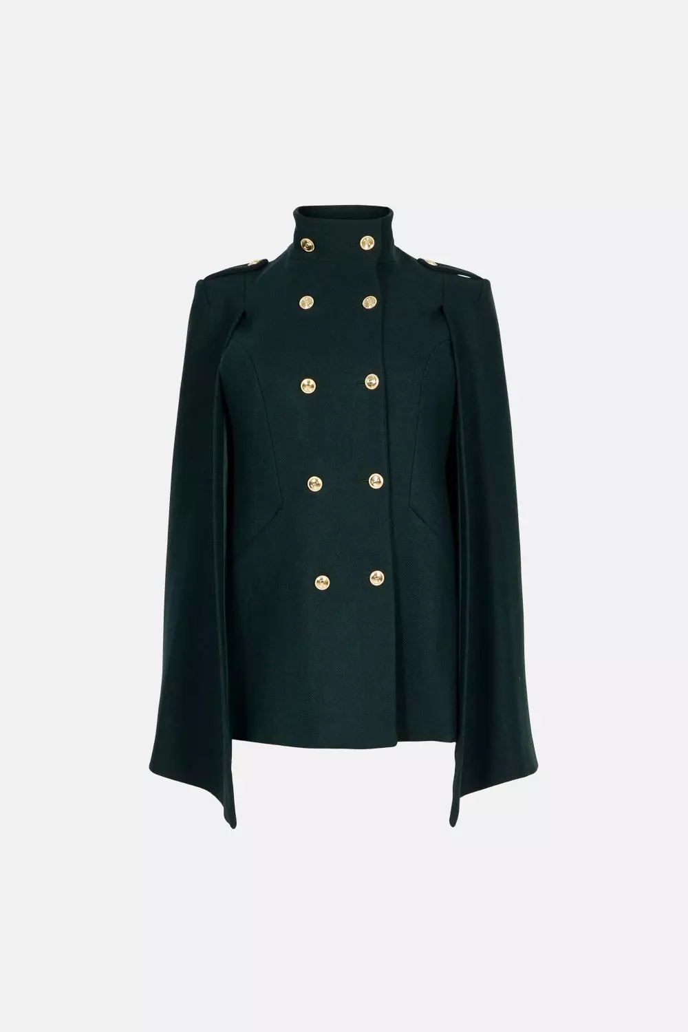 Plus Size Italian Wool Blend Military Cape | Karen Millen