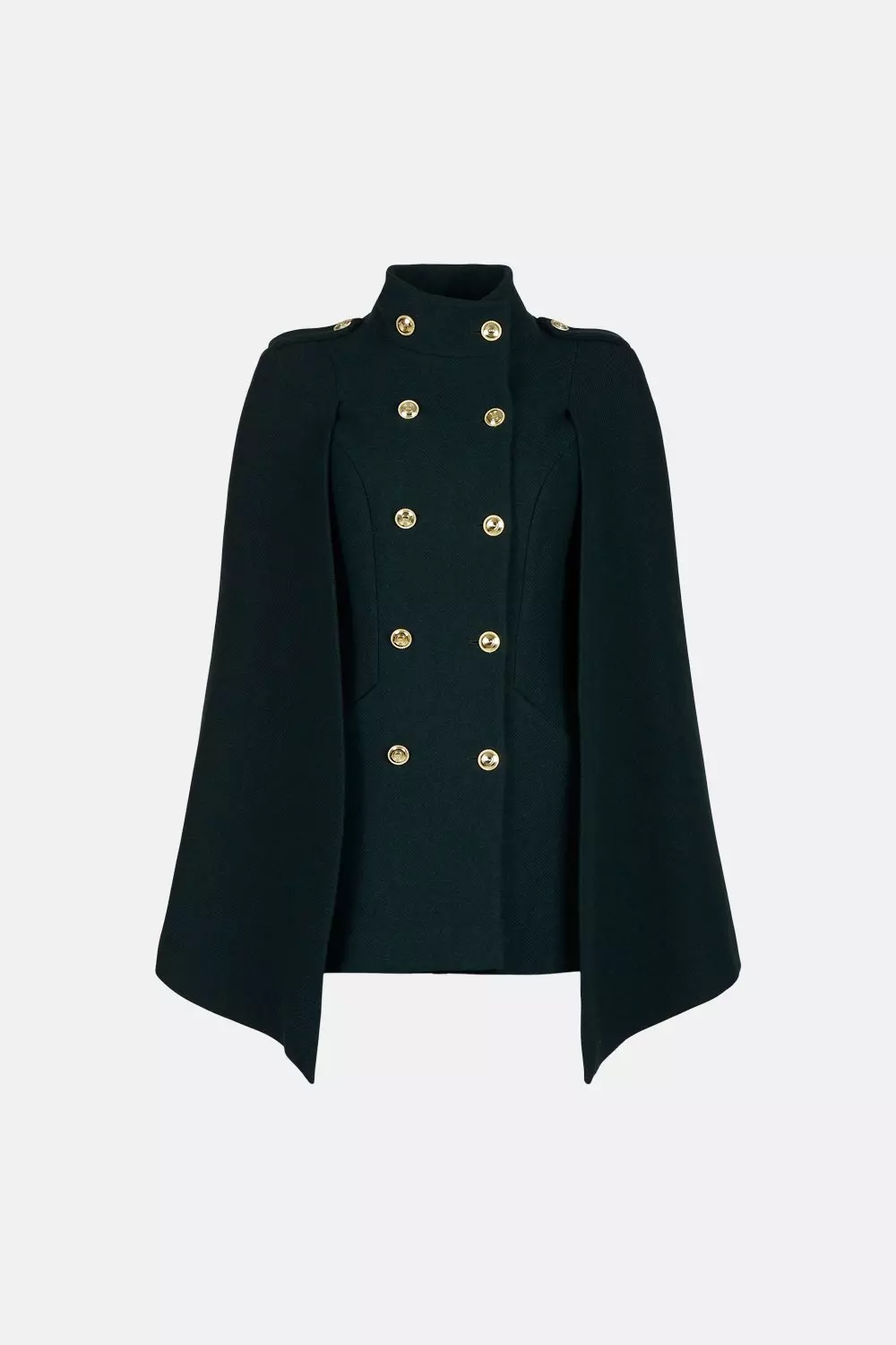 Italian Wool Blend Military Cape | Karen Millen