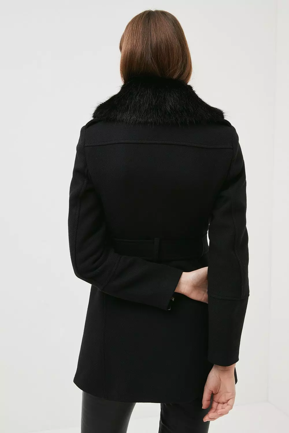 Wallis black hotsell faux wool coat