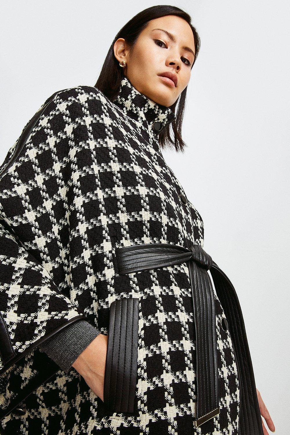 karen millen houndstooth cape