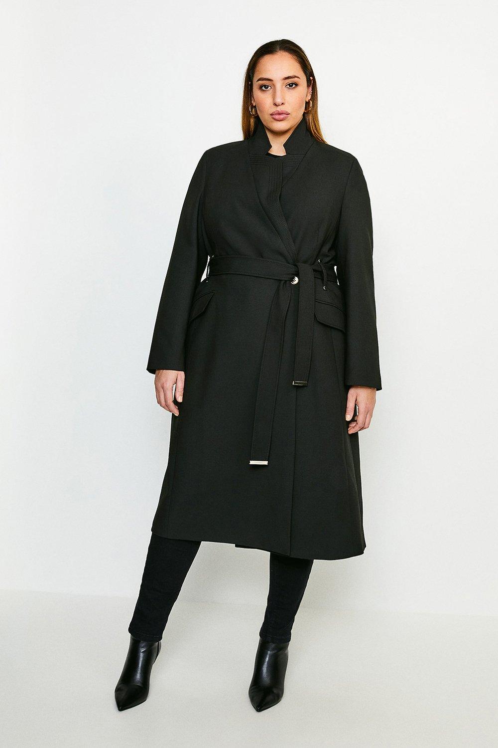 karen millen black belted coat