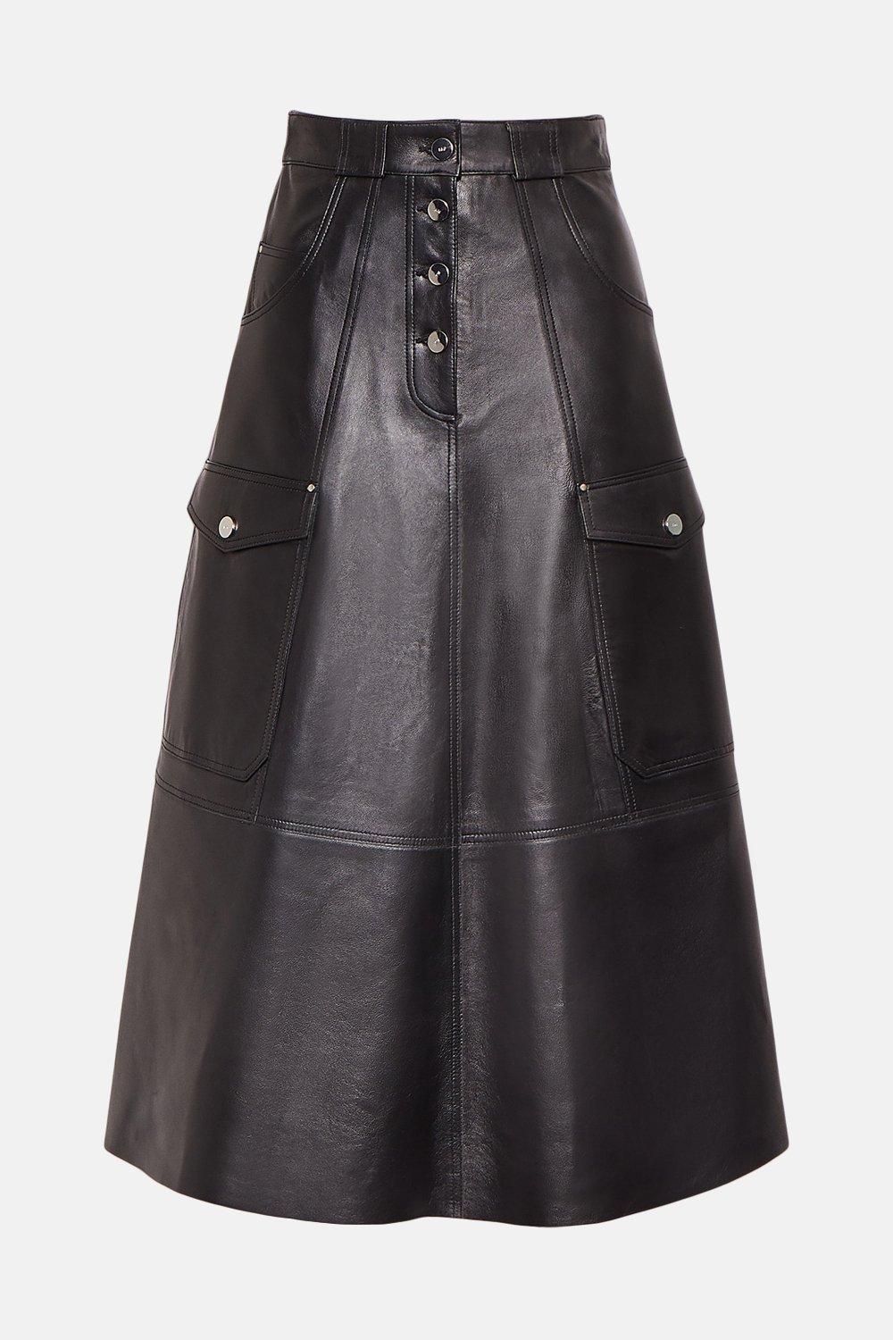 karen millen leather skirt