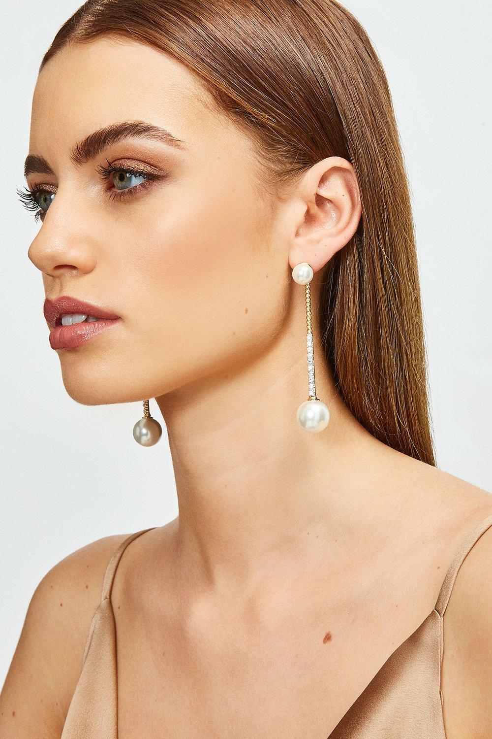 Gold Drop Ear Cuff Earrings | Karen Millen