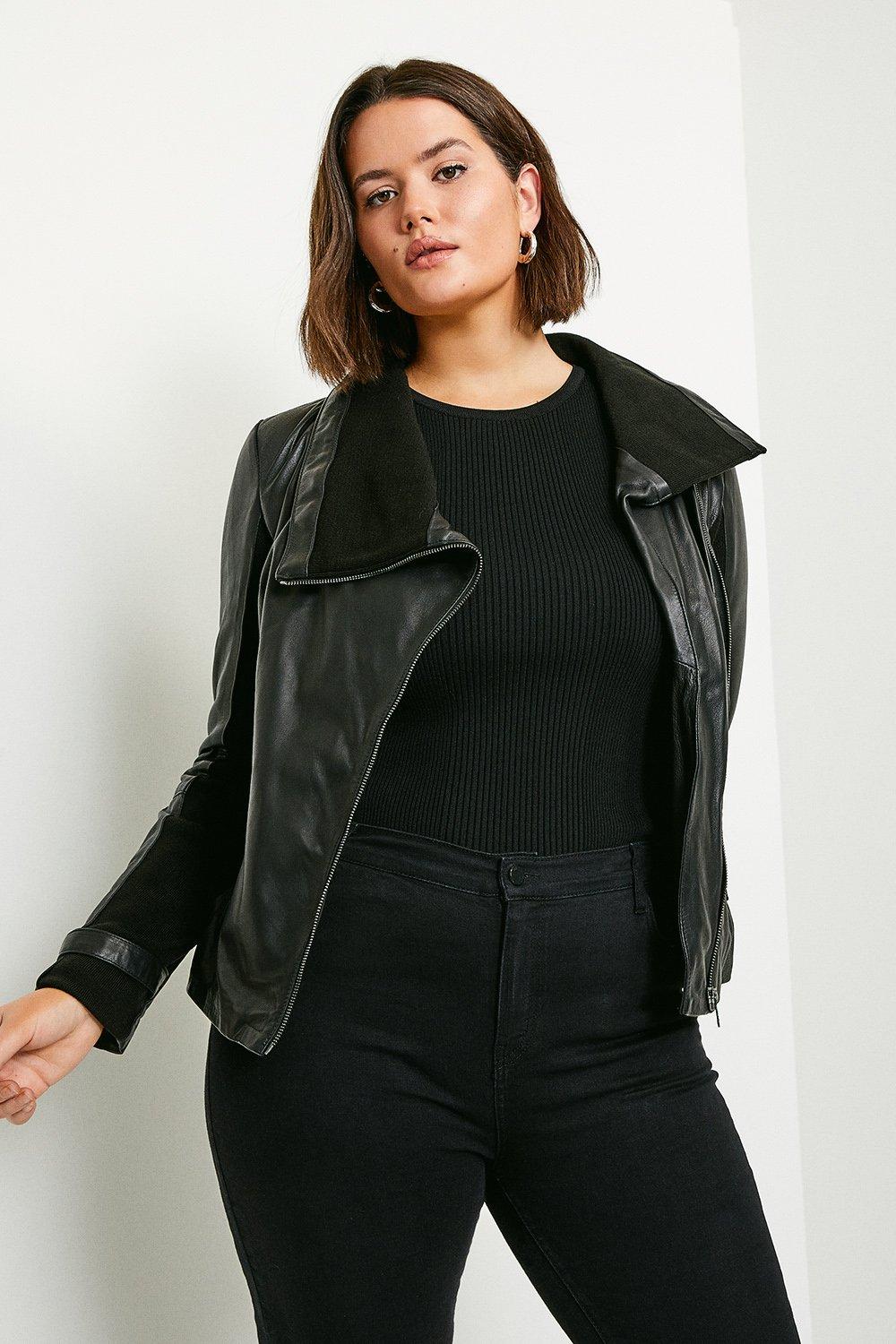 Curve hot sale leather jacket