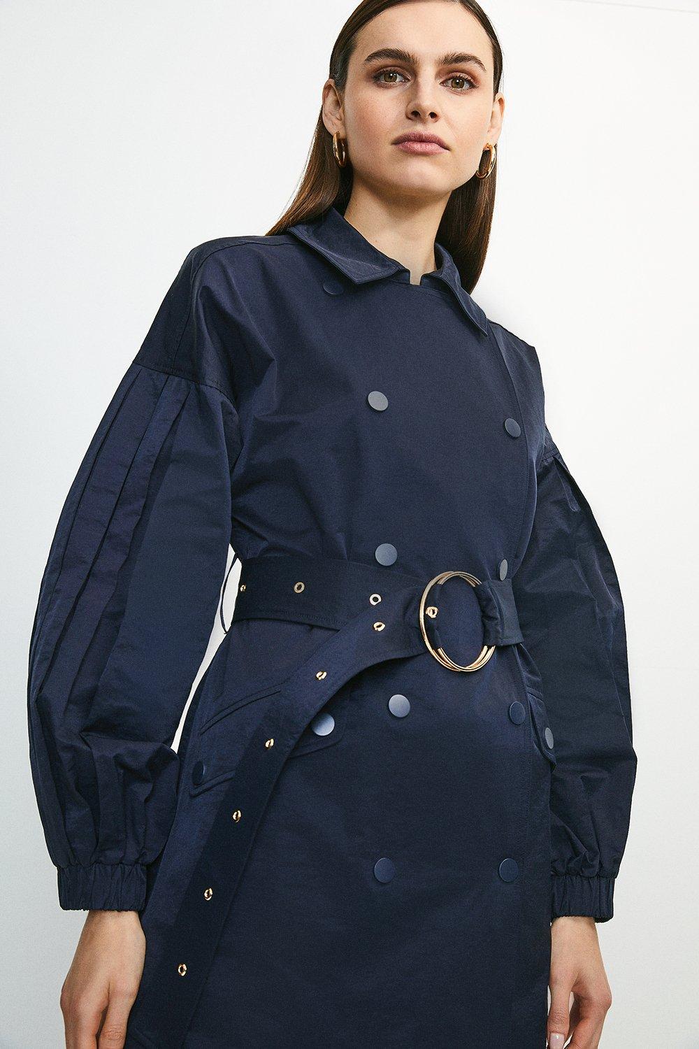 trench coat with puffy sleeves