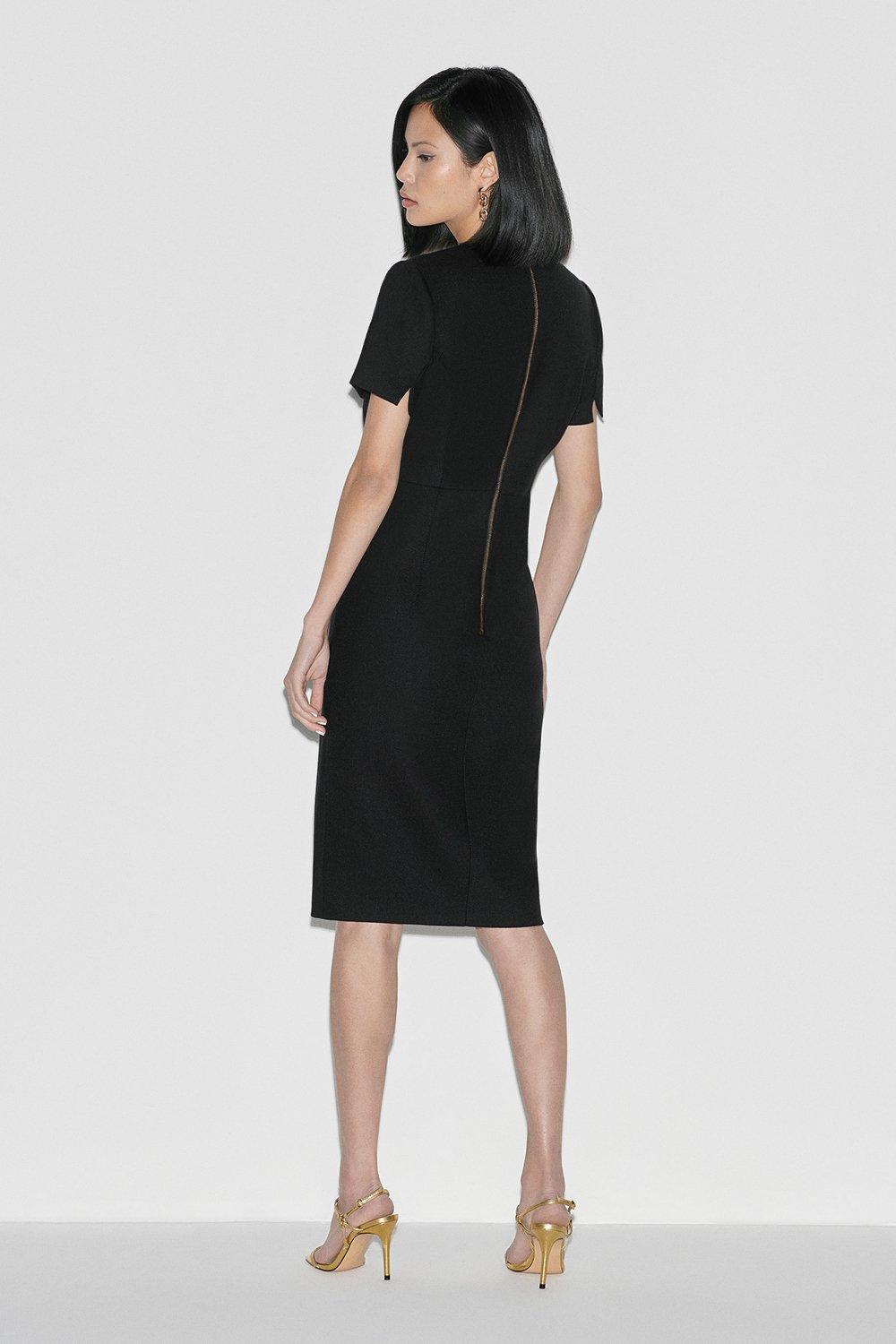 black wool dress