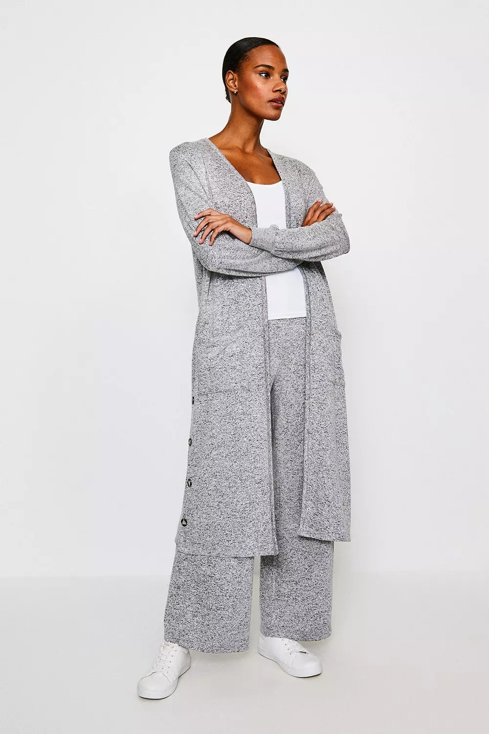 Grey jersey cardigan sale