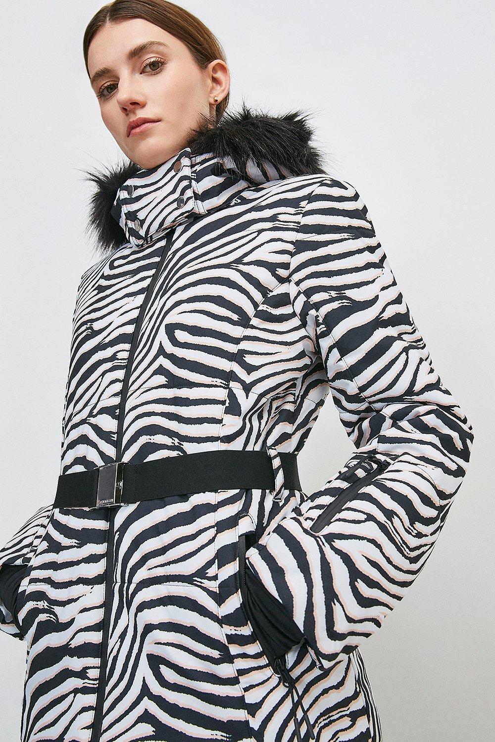 Zebra Print Ski Jacket | Karen Millen