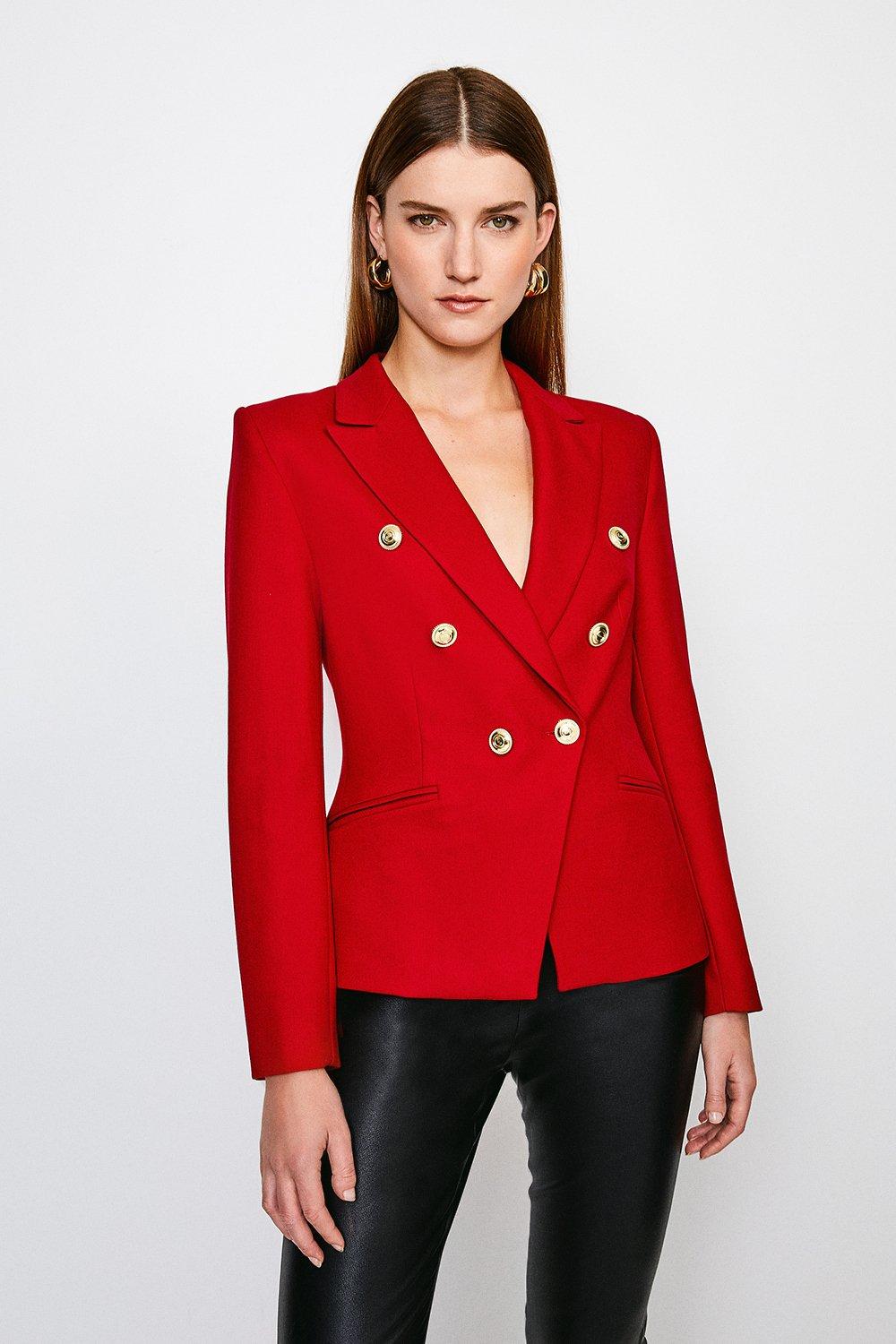 Tailored Button Military Blazer | Karen Millen