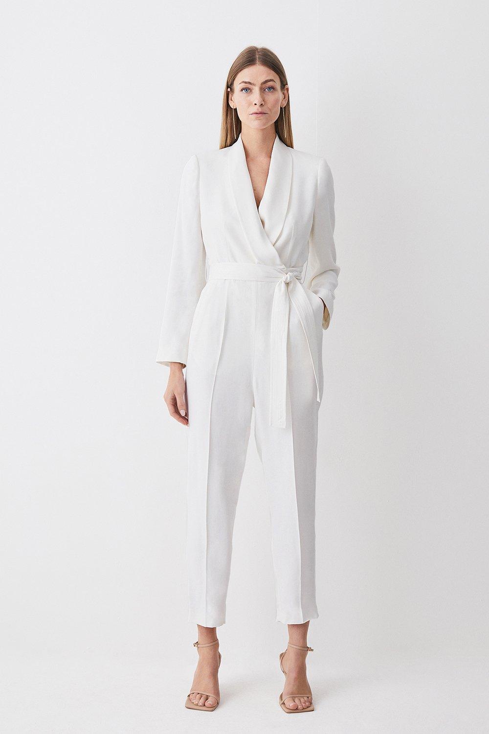 Tuxedo Wrap Jumpsuit | Karen Millen