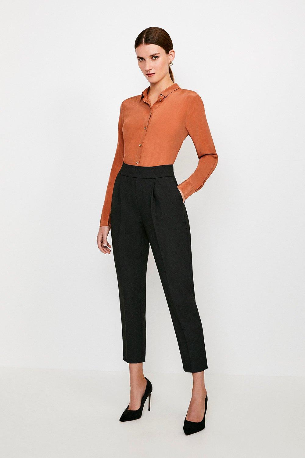 Plus Size Compact Stretch Tailored Flared Pants