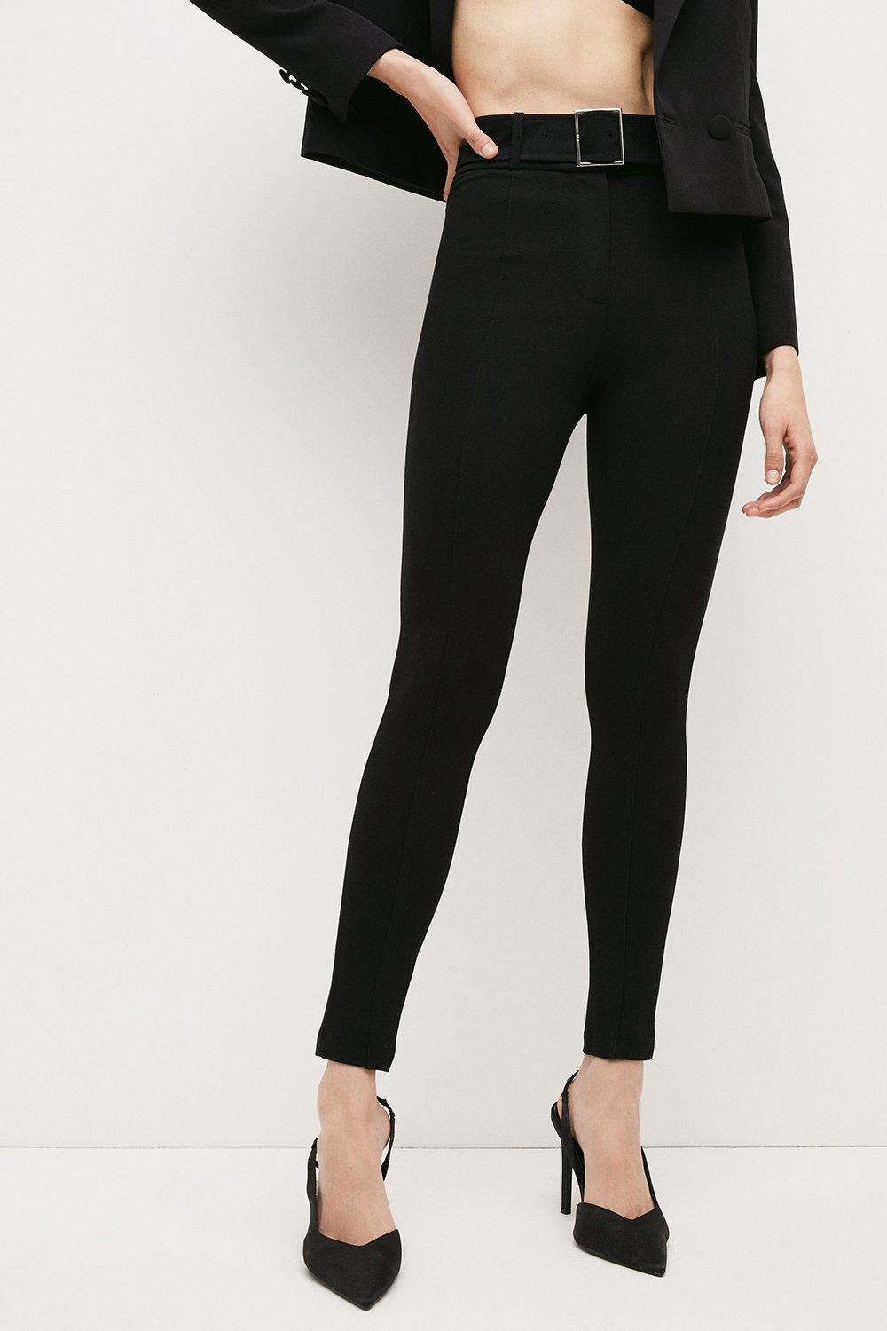 black ponte skinny trousers