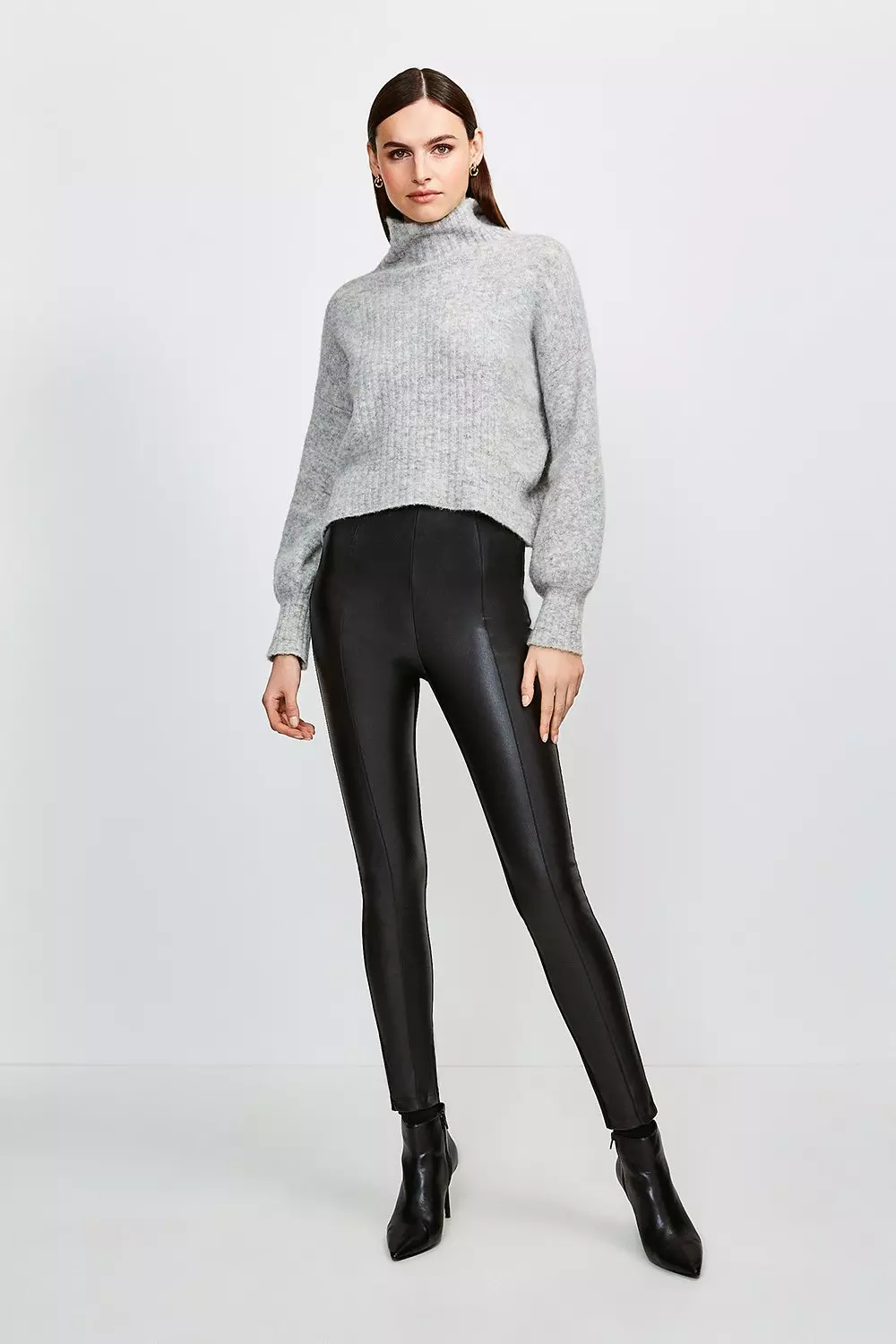 Faux Leather And Ponte Legging