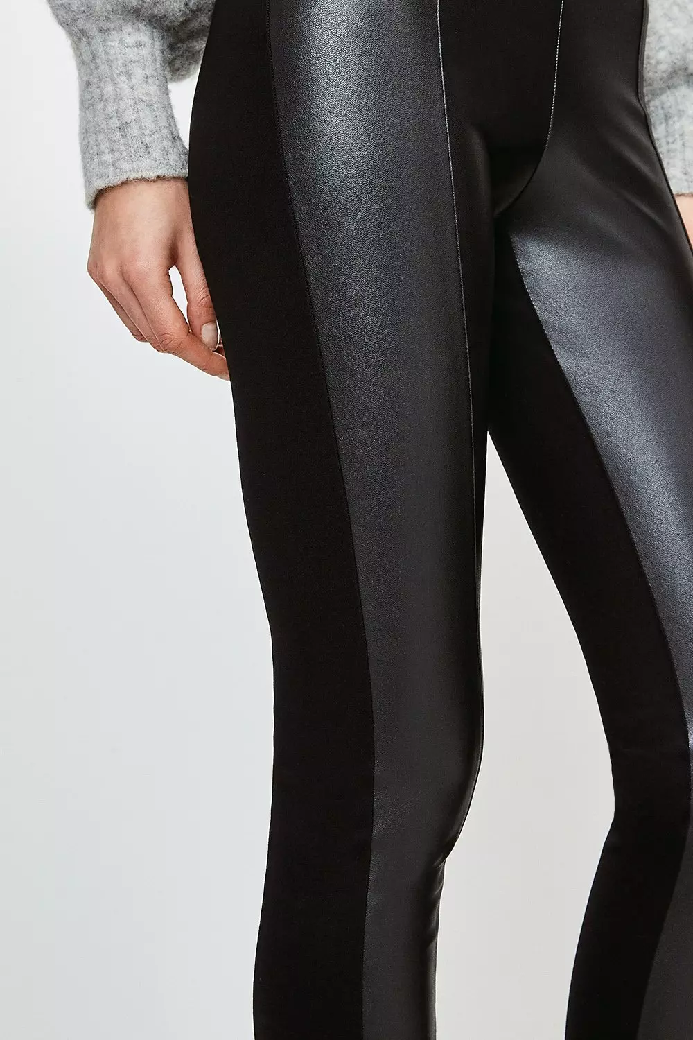 Faux Leather Front Ponte Leggings