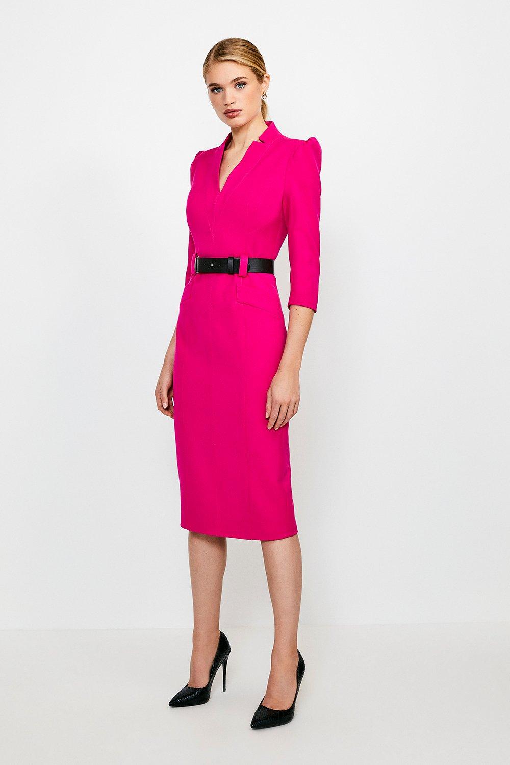 karen millen forever dress magenta