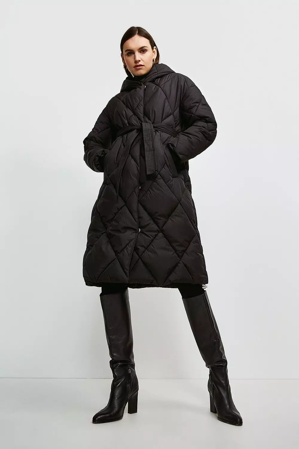 Black Longline Padded Coat