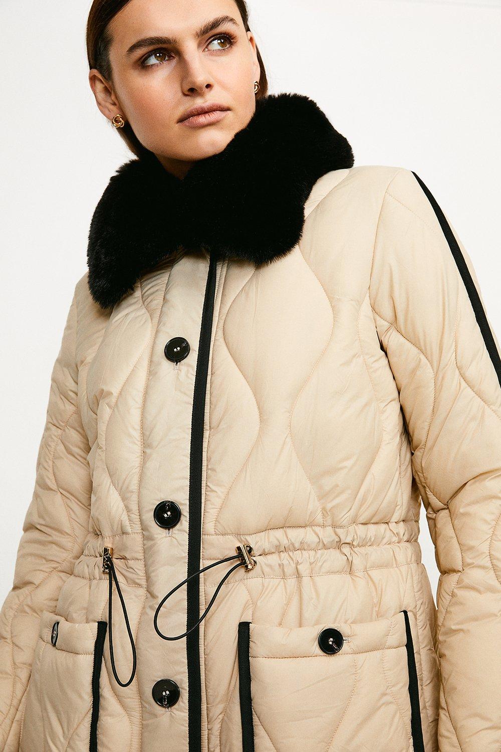 karen millen quilted coat