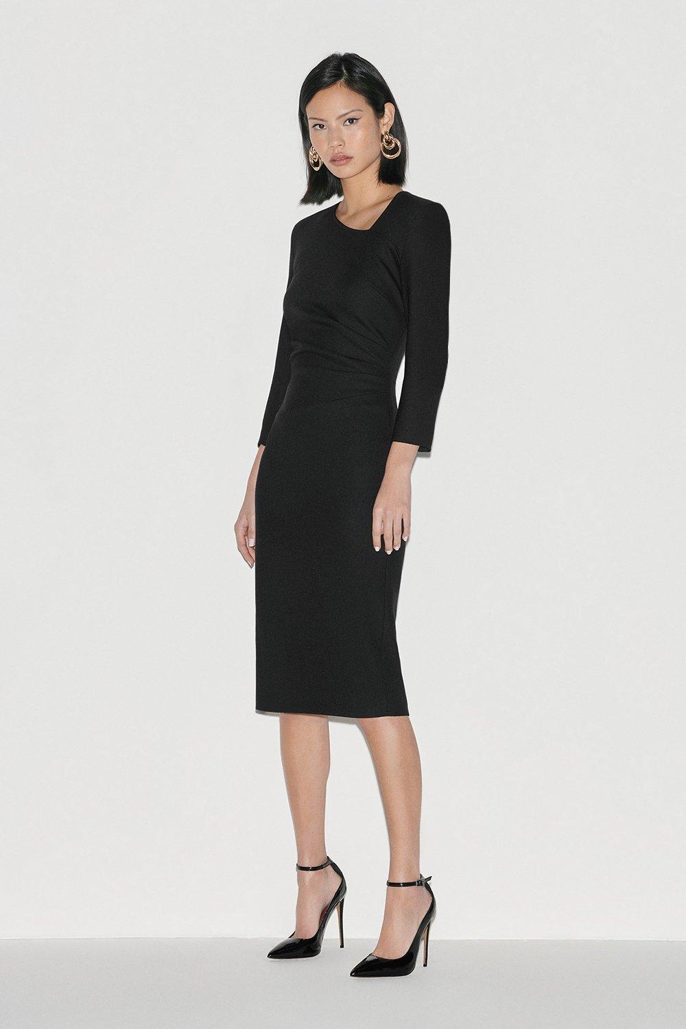 black wool dress