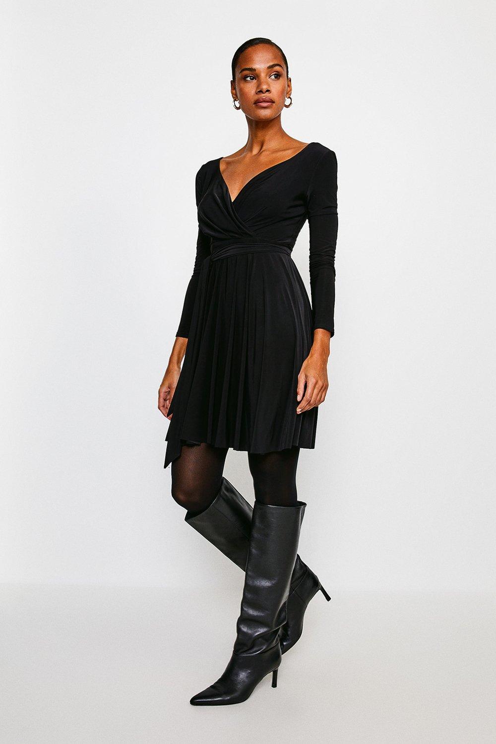 wrap around jersey dress