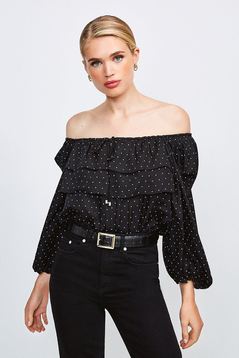 black long bardot top