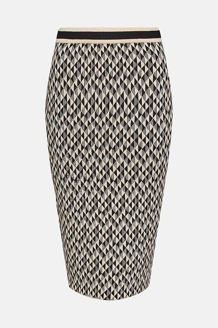 Graphic Jacquard Knit Skirt