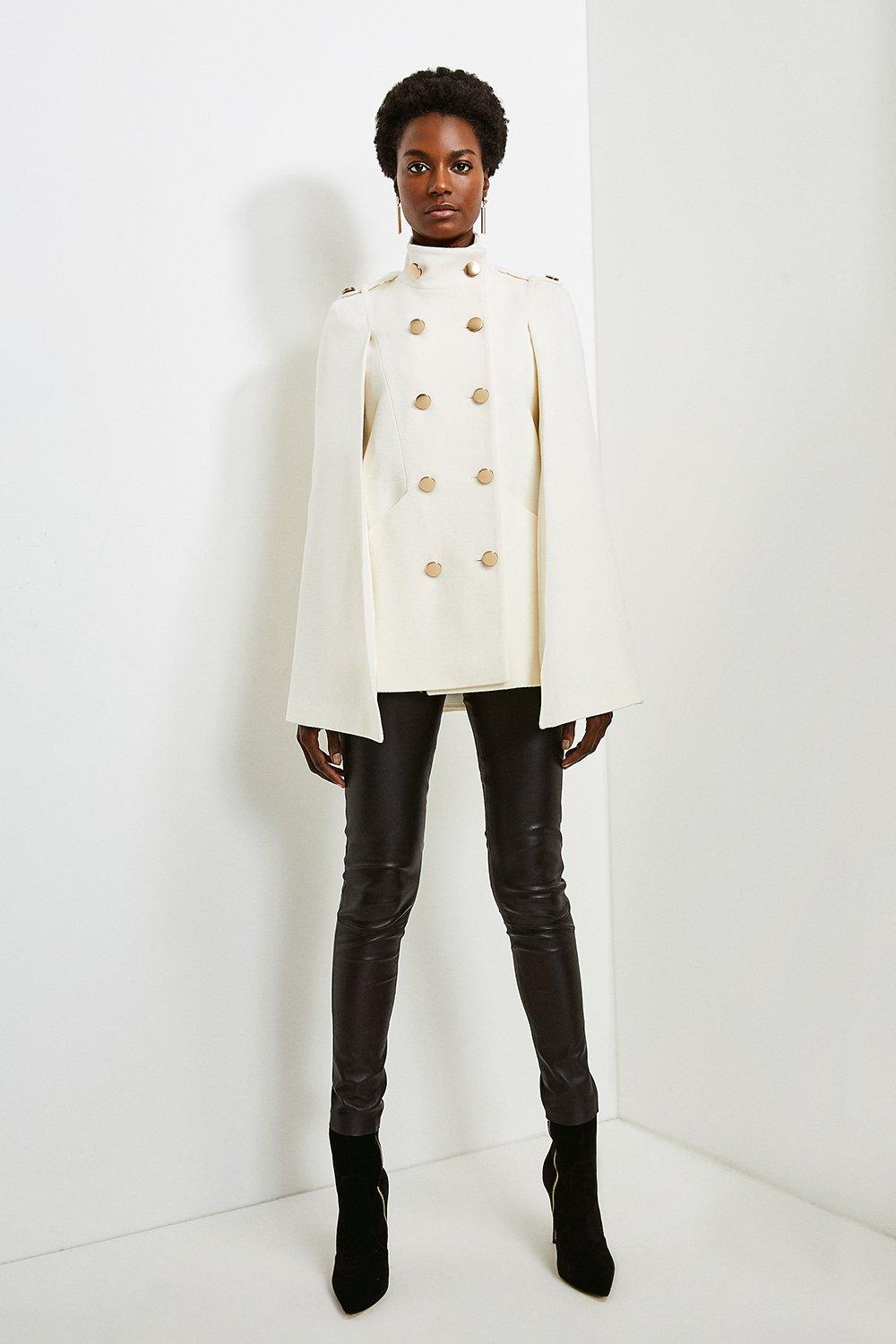 Ivory cape coat sale