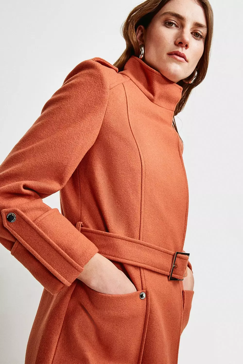 Funnel neck sale cocoon coat