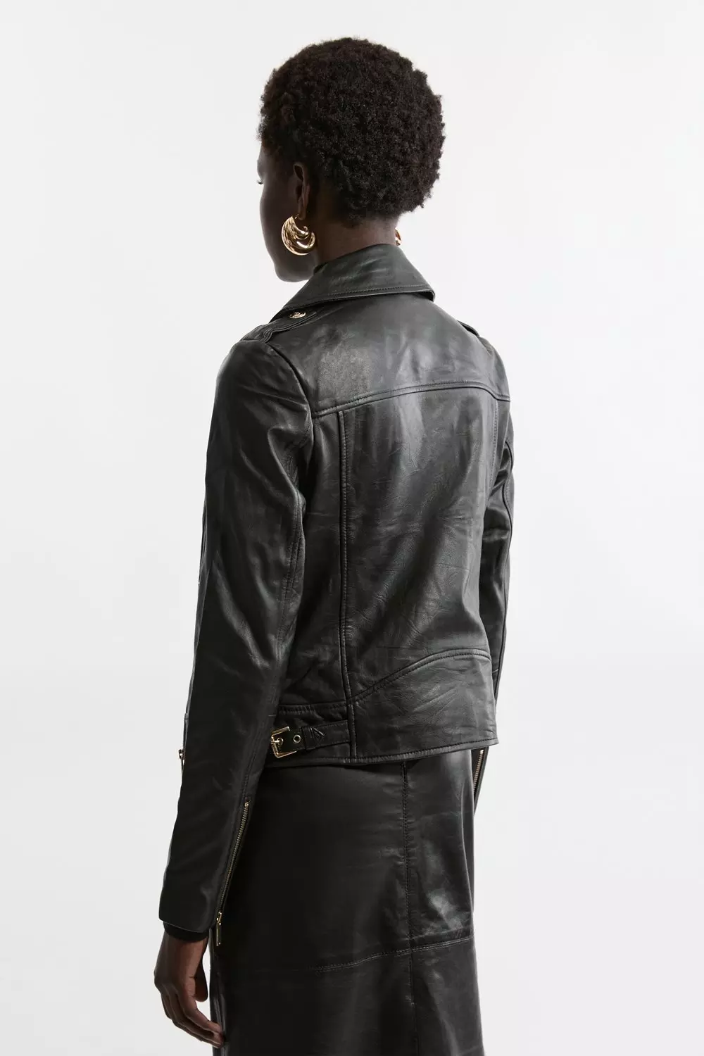 Military style leather on sale jacket