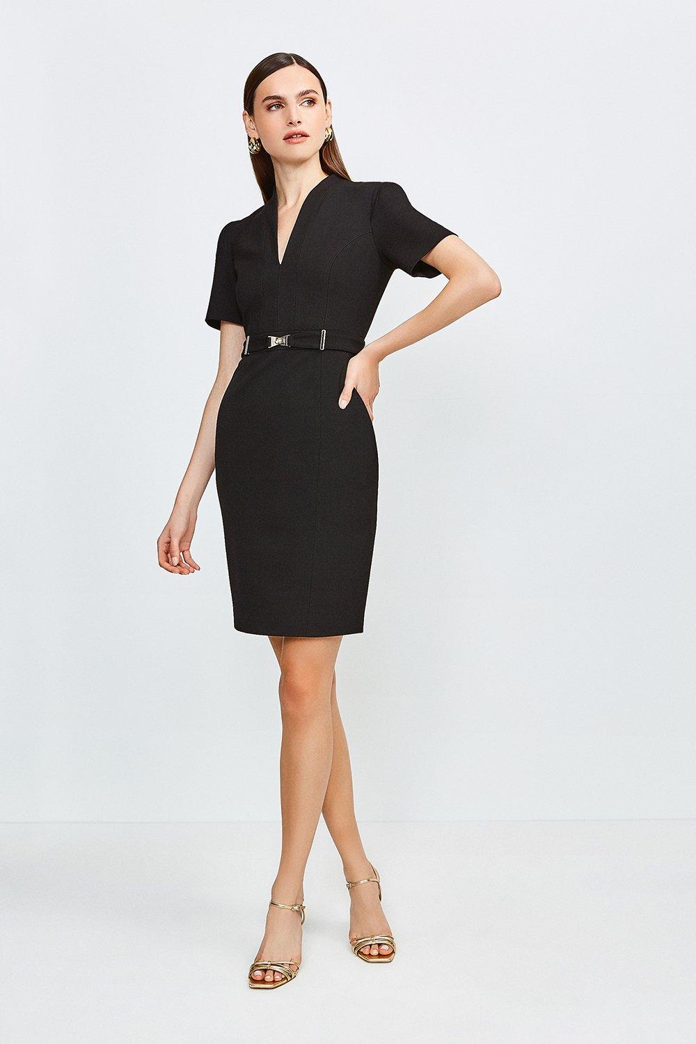 karen millen forever belted sheath dress