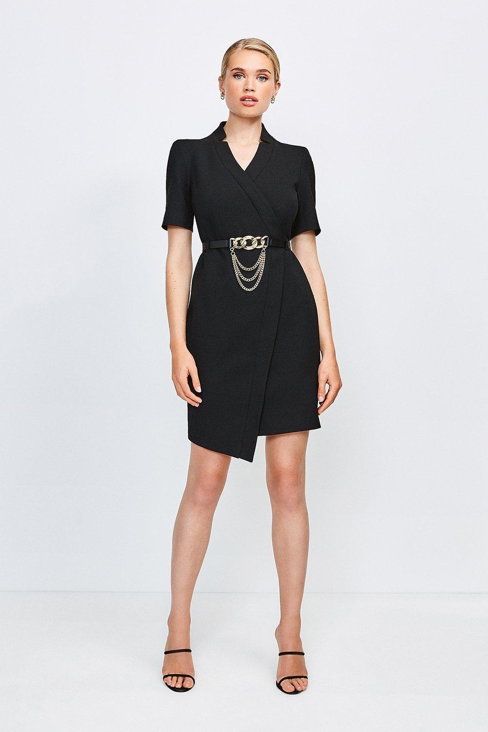 karen millen green silk wrap dress